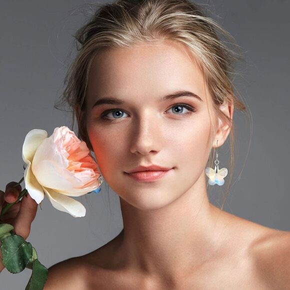 Beautiful 925 crystal butterfly earrings - Picture 4 of 11